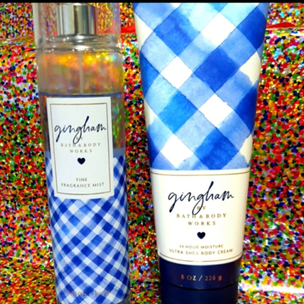 🔥2 ITEMS~"GINGHAM" NEW/BBW MIST & HYD BODY CREAM